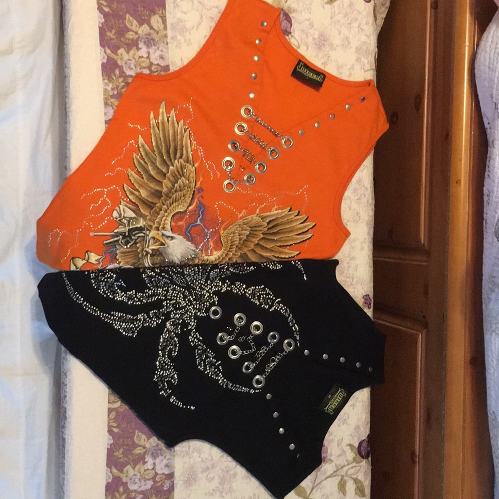 2 Bling biker tanks